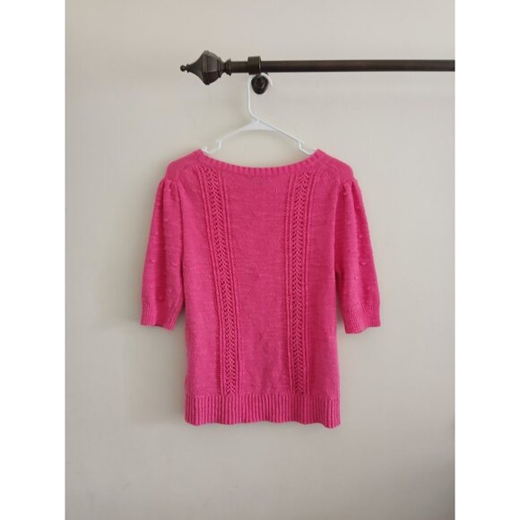J. Crew Womens S Pink Textured Bobble Knit Sweater Top Preppy Chic Whimsical - Picture 7 of 7